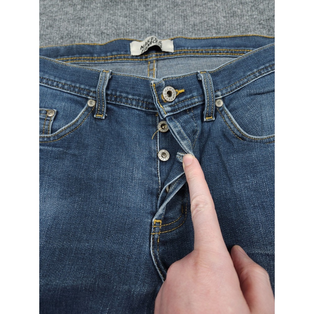 Naked Famous Denim Weird Guy Jeans Mens 32 x 30 Blue Selvedge Button Fly - Picture 4 of 13